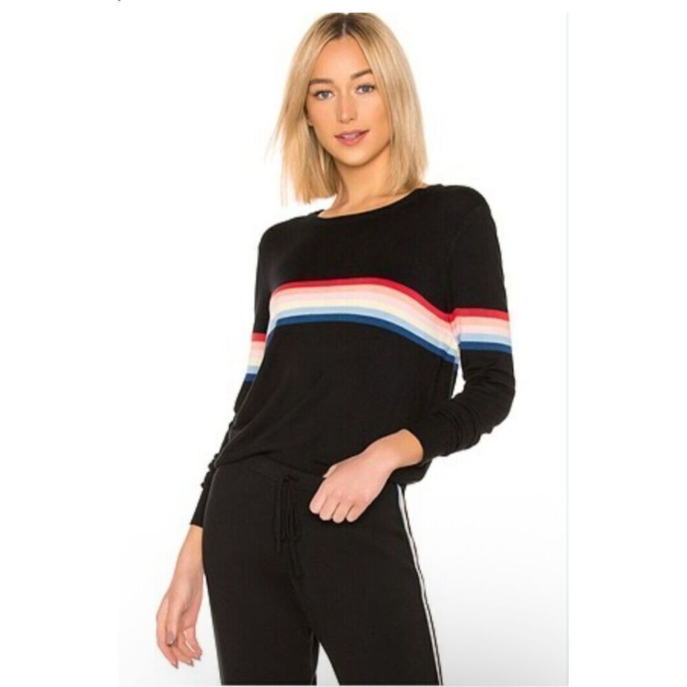Madeline Thompson x Spiritual Gangster colorful striped black sweater M